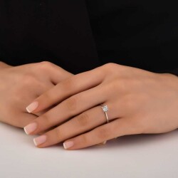 0,05 Karat Effekt Solitär Diamantring - 4