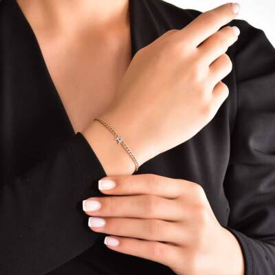0,06 Karat Diamant (A) Buchstabe Armband - 4