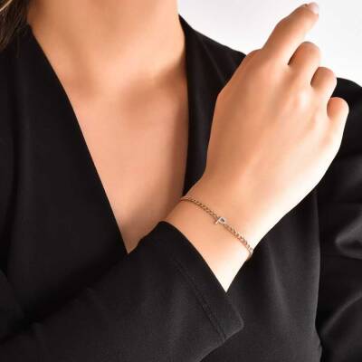 0,06 Karat Diamant (P) Buchstabe Armband - 3