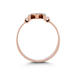 0,06 Karat Schwarzer (L) Buchstabe Diamantring - 3