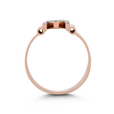 0,06 Karat Schwarzer (L) Buchstabe Diamantring - 3