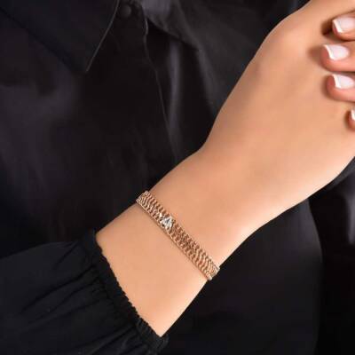 0,07 Karat Diamant (A) Buchstabe Armband - 4
