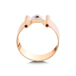 0,09 Karat (A) Buchstabe Diamantring - 3