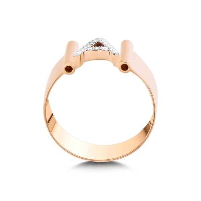 0,09 Karat (A) Buchstabe Diamantring - 3