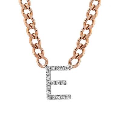 0,09 Karat Diamant (E) Buchstabe Kette - 1