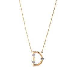 0,10 Karat Diamant (D) Buchstabe Kette - 2