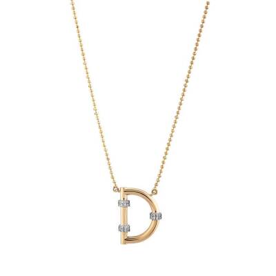 0,10 Karat Diamant (D) Buchstabe Kette - 2