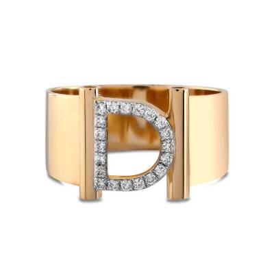 0,10 Karat (D) Buchstabe Diamantring - 1