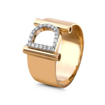 0,10 Karat (D) Buchstabe Diamantring - 2