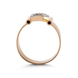 0,10 Karat (D) Buchstabe Diamantring - 3