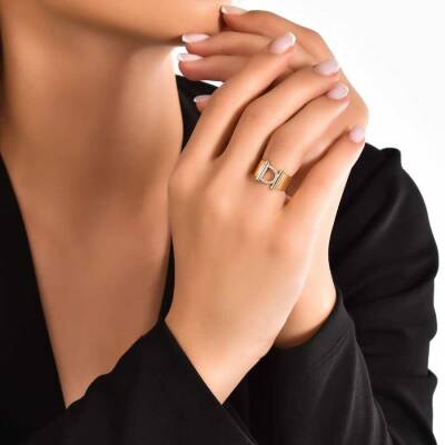 0,10 Karat (D) Buchstabe Diamantring - 4