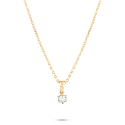0,10 Karat Diamant Solitär Kette - 1