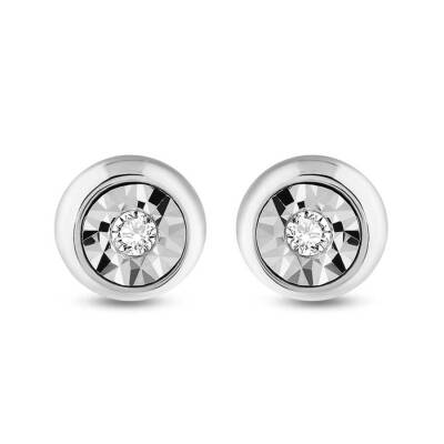 0,10 Karat Diamant Solitär Ohrringe - 1