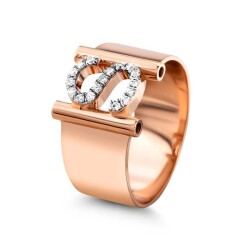 0,11 Karat (S) Buchstabe Diamantring - 2