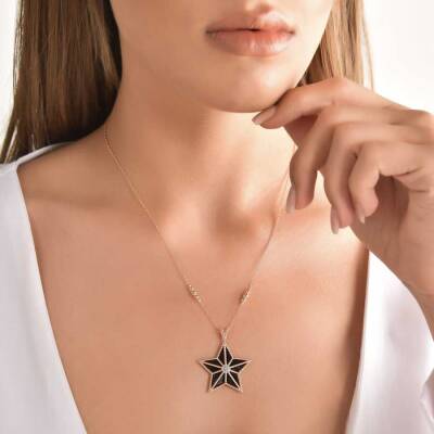 0,11 Karat Diamant Stern Form Kette - 5