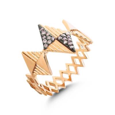 0,12 Karat Brauner Diamantring - 2