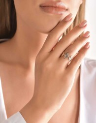 0,12 Karat Brauner Diamantring - 4