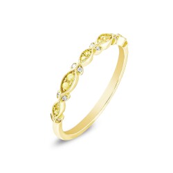 0,12 Karat Gelber Safir Diamantring - 2