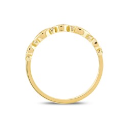 0,12 Karat Gelber Safir Diamantring - 3