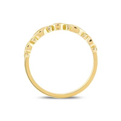 0,12 Karat Gelber Safir Diamantring - 3