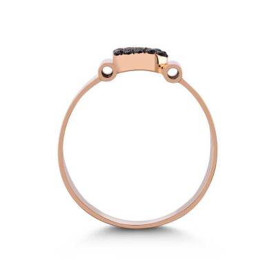 0,12 Karat Schwarzer (B) Buchstabe Diamantring - 3