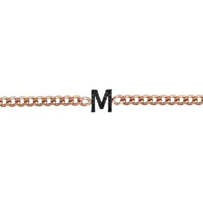 0,12 Karat Schwarze Diamant (M) Buchstabe Armband - 2