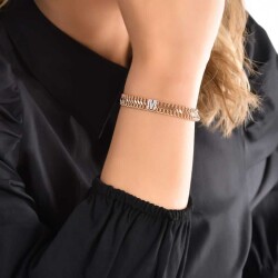 0,13 Karat Diamant (M) Buchstabe Armband - 4
