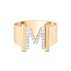 0,13 Karat (M) Buchstabe Diamantring - Star Pırlanta