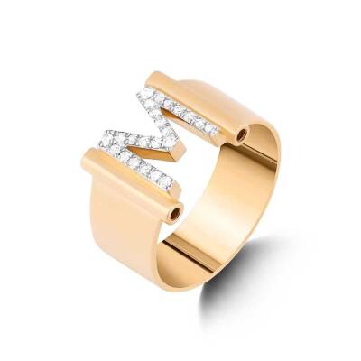 0,13 Karat (M) Buchstabe Diamantring - 2