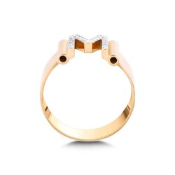 0,13 Karat (M) Buchstabe Diamantring - 3