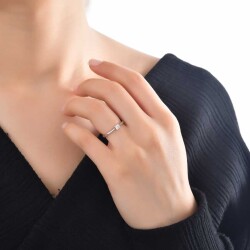 0,13 Karat Solitär Diamantring - 4