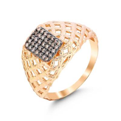 0,14 Karat Brauner Diamantring - 2