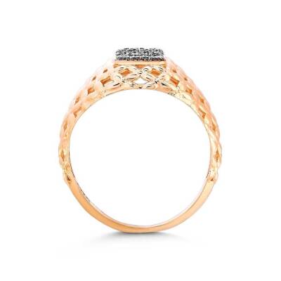 0,14 Karat Brauner Diamantring - 3