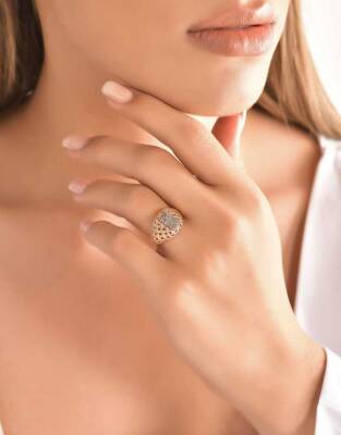 0,14 Karat Brauner Diamantring - 4