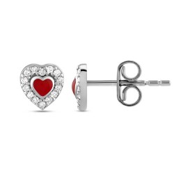 0,14 Karat Mineli Diamant Herz Ohrringe - Star Pırlanta