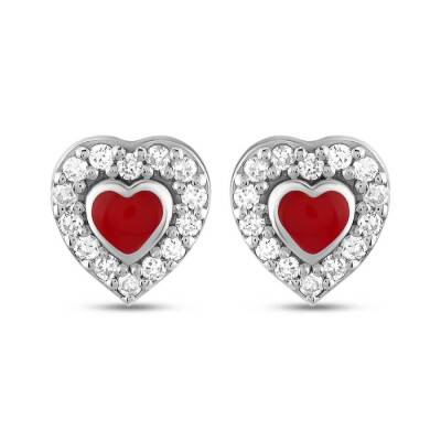 0,14 Karat Mineli Diamant Herz Ohrringe - 2