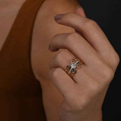 0,14 Karat Baguette Diamantring - 3