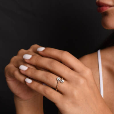 0,14 Karat Design Diamantring - 4