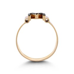 0,15 Karat Schwarzer (M) Buchstabe Diamantring - 3