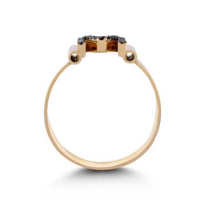 0,15 Karat Schwarzer (M) Buchstabe Diamantring - 3