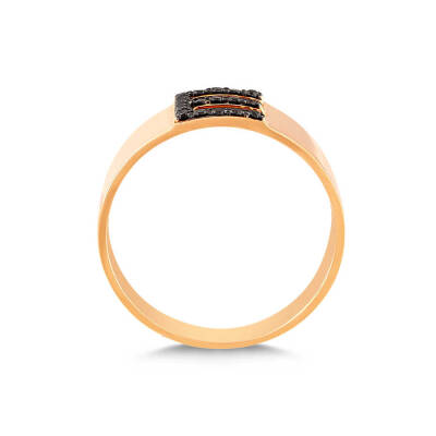 0,16 Karat Schwarzer Buchstabe Diamantring - 3