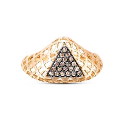 0,17 Karat Brauner Diamantring - 1