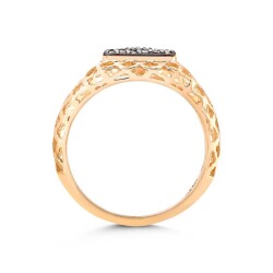 0,17 Karat Brauner Diamantring - 3