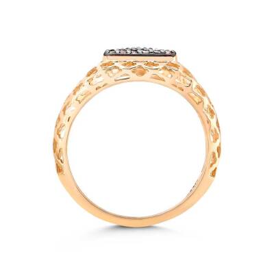 0,17 Karat Brauner Diamantring - 3