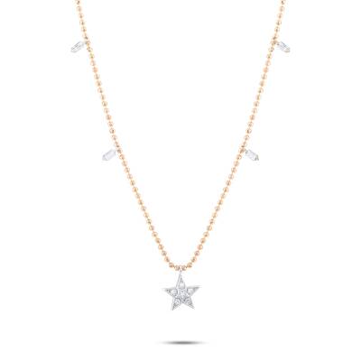 0,17 Karat Diamant Stern Form Glücks Kette - 1