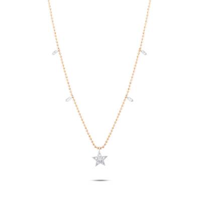 0,17 Karat Diamant Stern Form Glücks Kette - 2