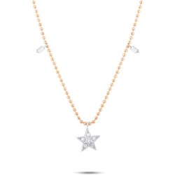 0,17 Karat Diamant Stern Form Glücks Kette - 3