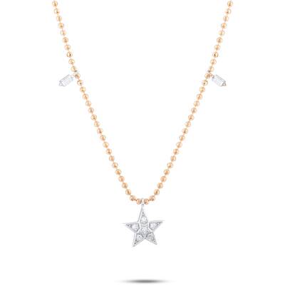 0,17 Karat Diamant Stern Form Glücks Kette - 3