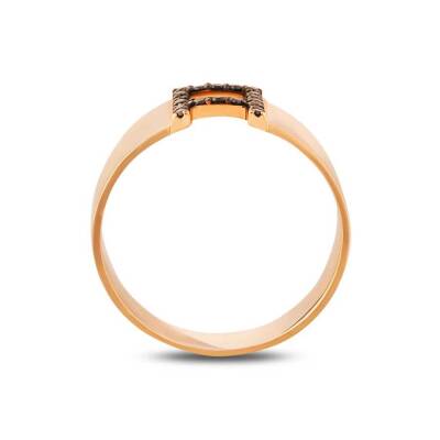 0,17 Karat Schwarzer Buchstabe Diamantring - 3