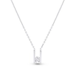 0,18 Karat Diamant Solitär Kette - 2